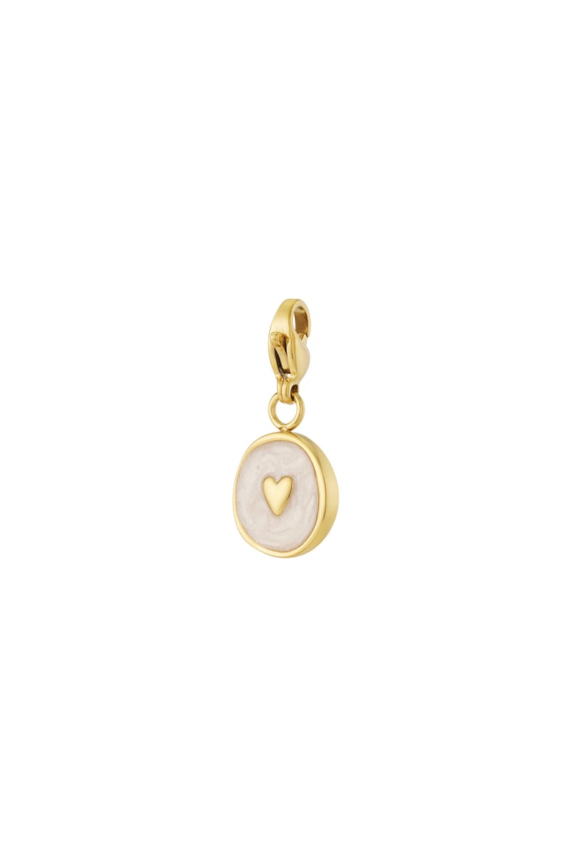 Vintage Hart Bedel – 14K Verguld RVS met Emaille