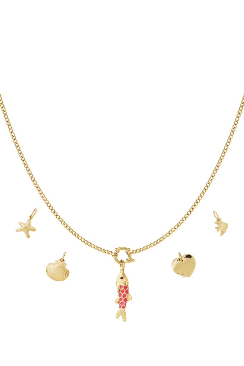 Gouden Fish Ketting – 14K Verguld RVS (40 + 5 cm)