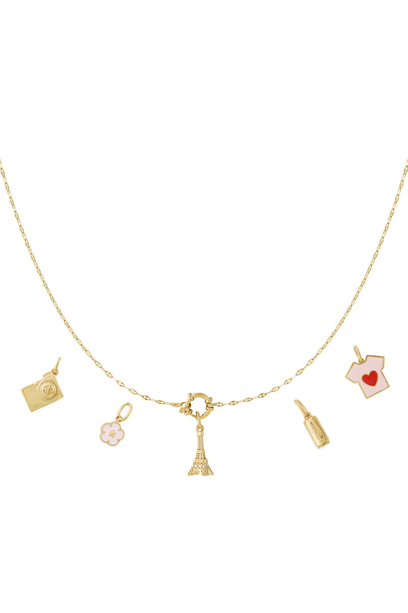 Gouden Eiffel Tower Ketting – 14K Verguld RVS (40 + 5 cm)