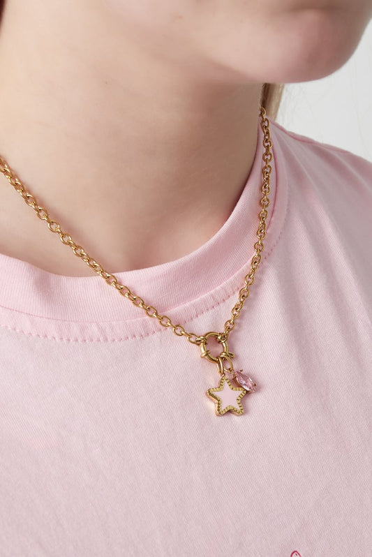 Gouden Star Ketting – 14K Verguld RVS (40 + 5 cm)