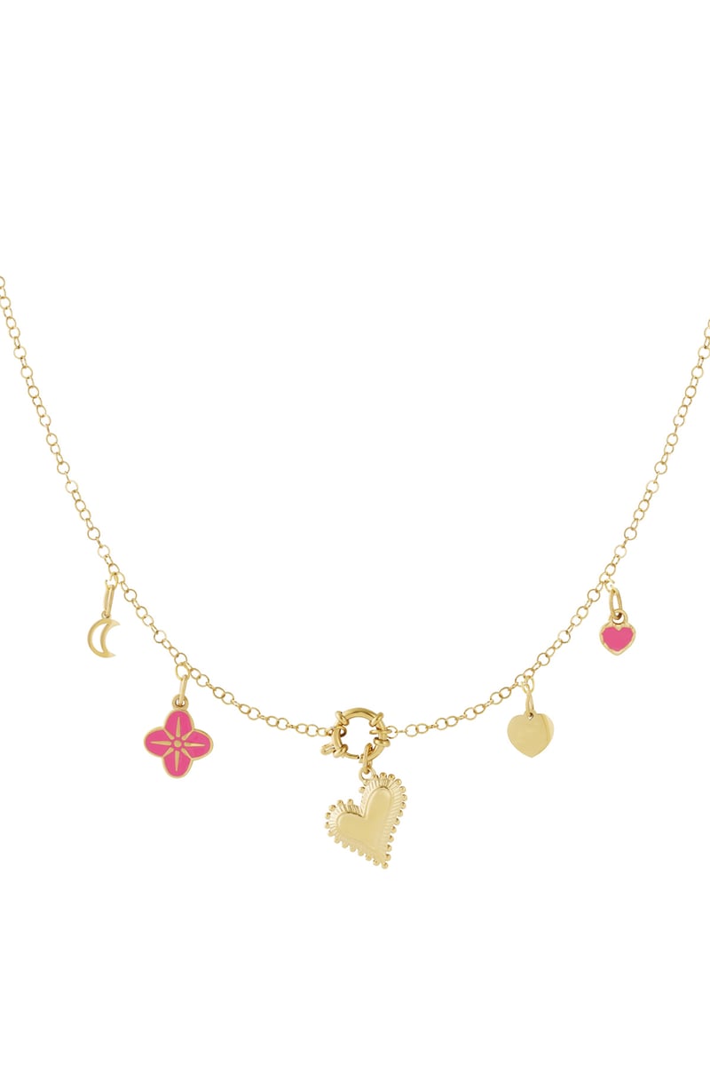Gouden Chunky Heart Ketting – 14K Verguld RVS (40 + 5 cm)