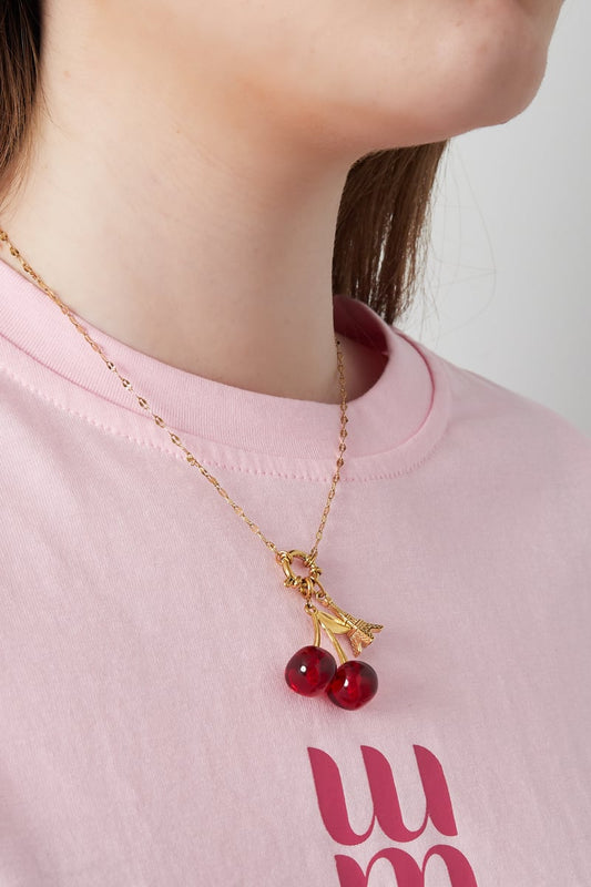 Kersen Bedel – 14K Verguld RVS