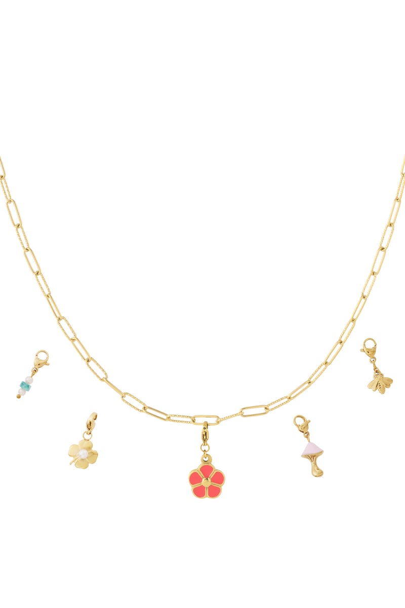 Gouden Flower Ketting – 14K Verguld RVS (40 + 5 cm)