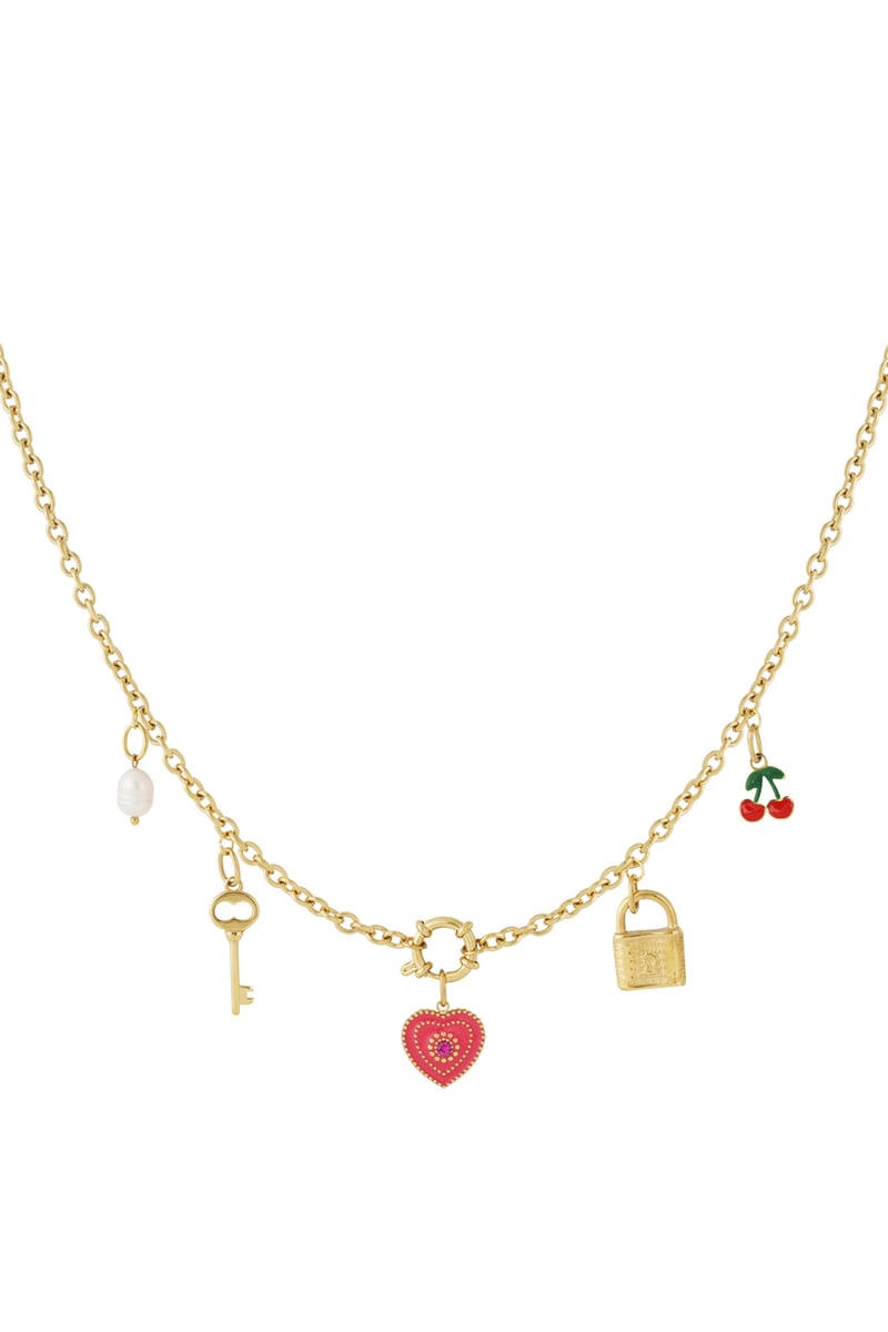 Gouden Heart Key Ketting – 14K Verguld RVS (40 + 5 cm)