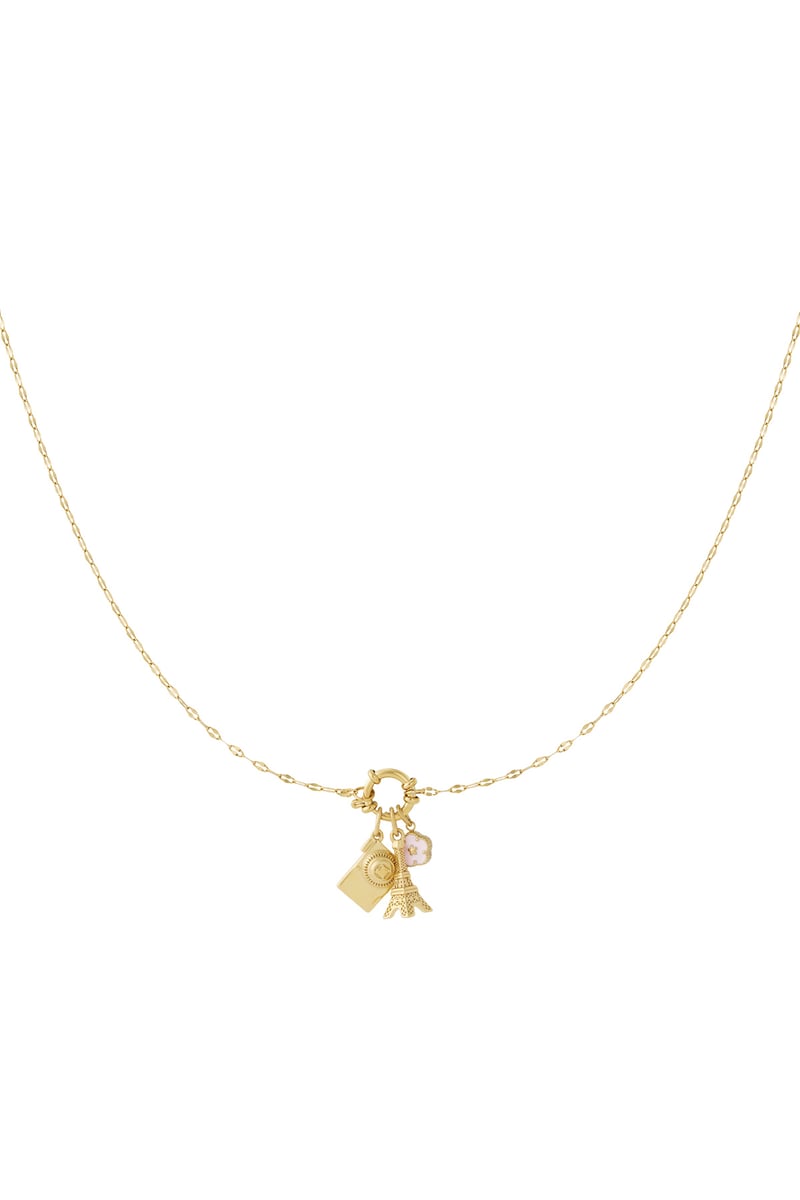 Gouden Eiffel Tower Ketting – 14K Verguld RVS (40 + 5 cm)