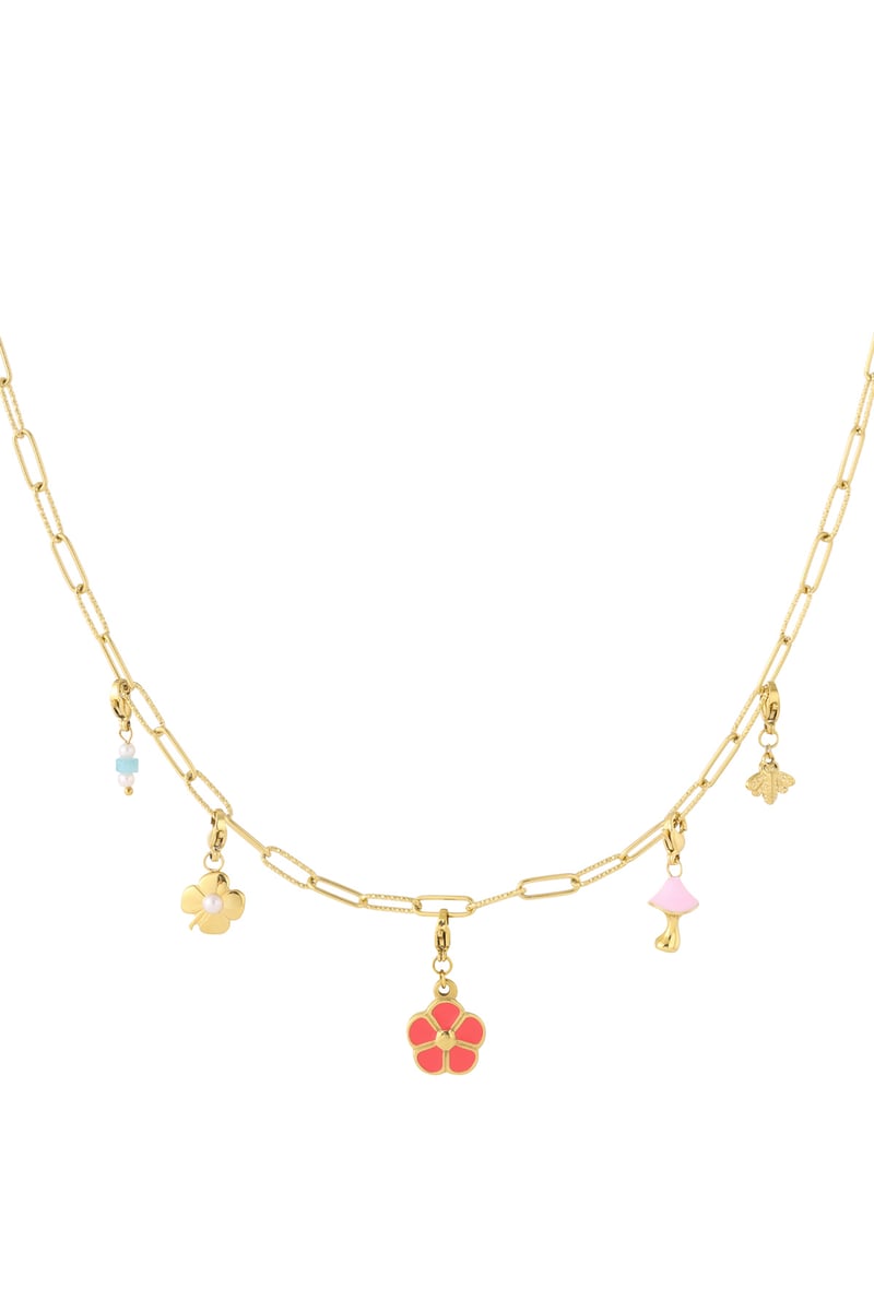 Gouden Flower Ketting – 14K Verguld RVS (40 + 5 cm)