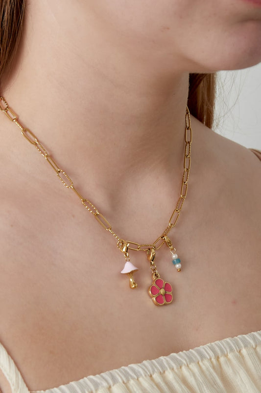 Gouden Flower Ketting – 14K Verguld RVS (40 + 5 cm)