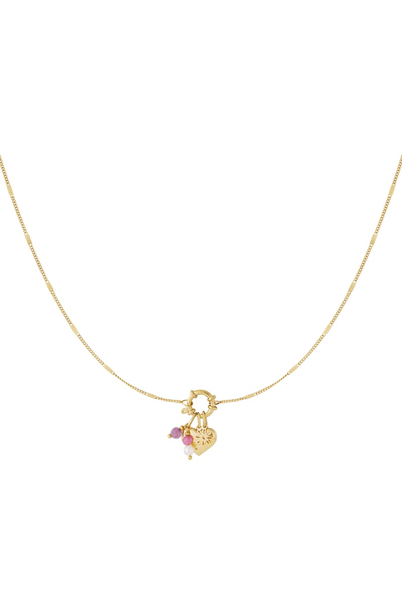 Gouden Mini Heart Ketting – 14K Verguld RVS (40 + 5 cm)