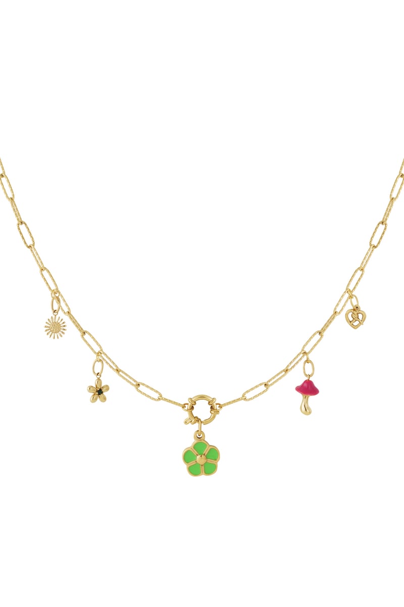 Gouden Clover Ketting – 14K Verguld RVS (40 + 5 cm)