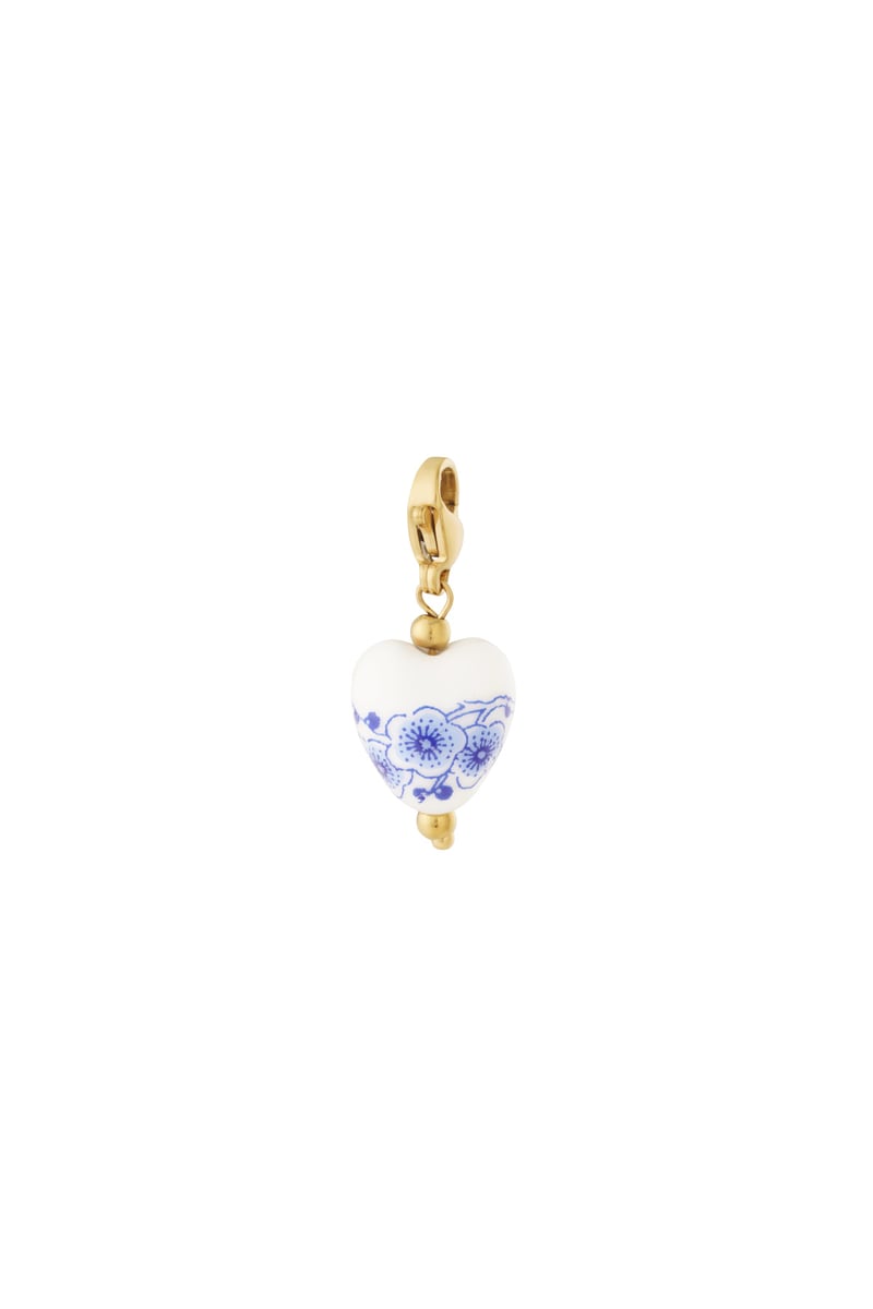 Blauw Hart Bedel – RVS Sieraad Charm