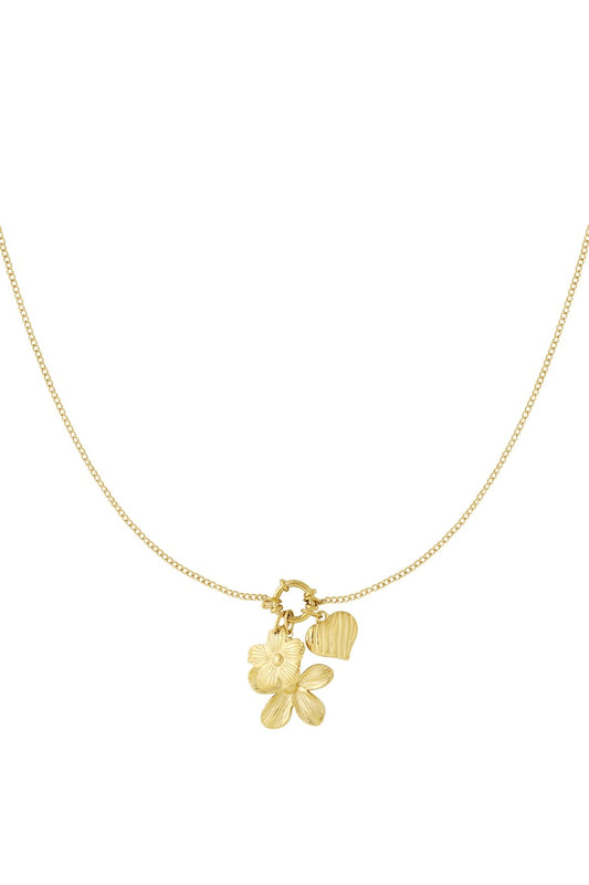 Gouden Flower Ketting – 14K Verguld RVS (40 + 5 cm)
