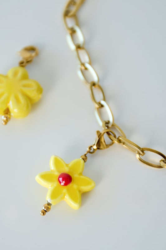 Happy flower jewelry charm