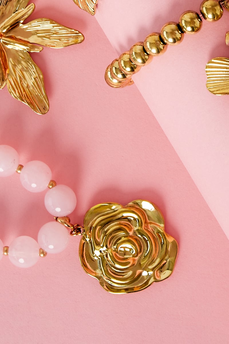 Rozen Bedel – 14K Verguld RVS