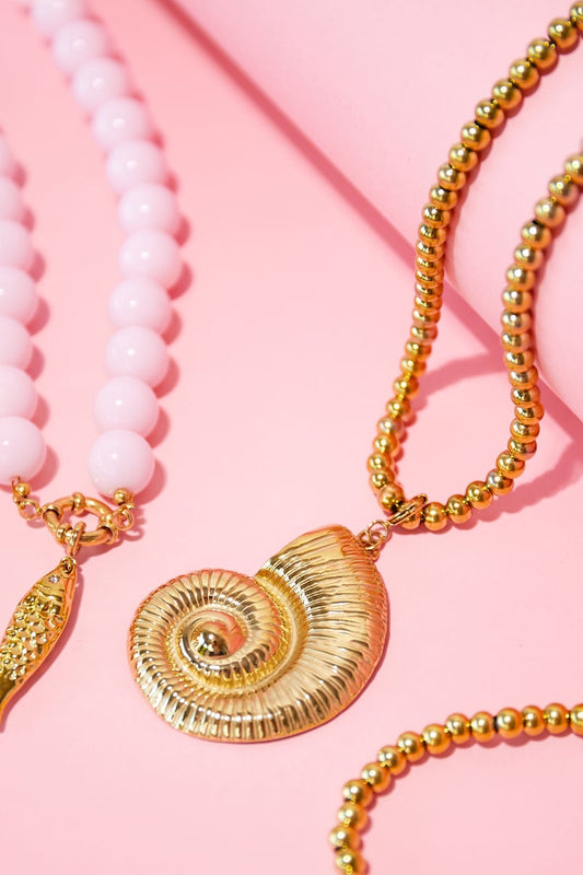 Zeeschelp Bedel – 14K Verguld RVS