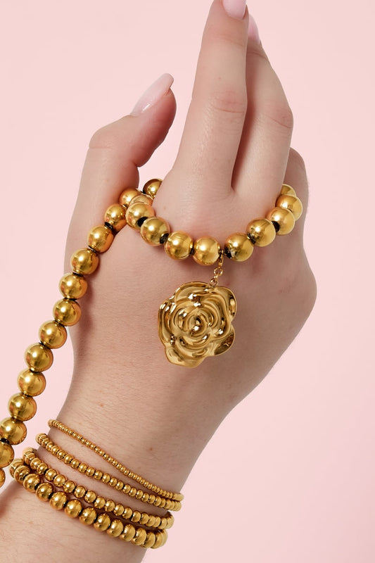 Rozen Bedel – 14K Verguld RVS