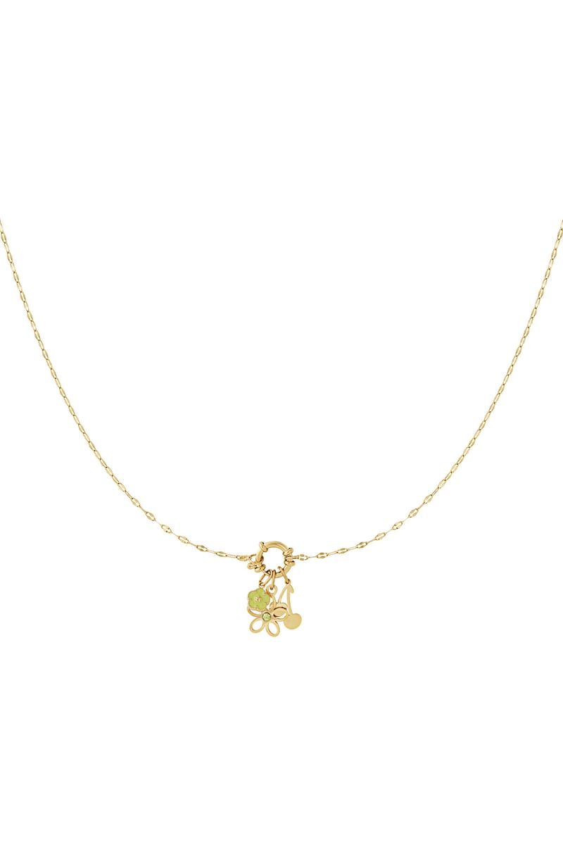 Gouden Detailled Flower Ketting – 14K Verguld RVS (40 + 5 cm)