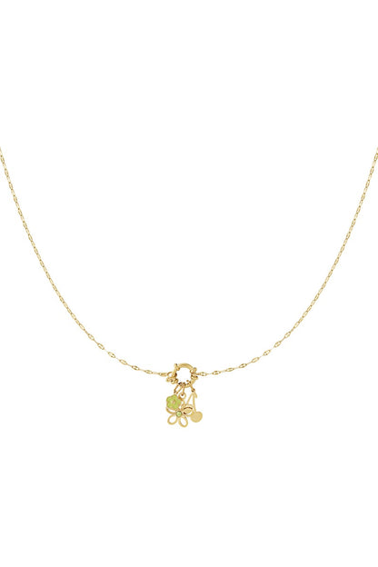 Gouden Detailled Flower Ketting – 14K Verguld RVS (40 + 5 cm)