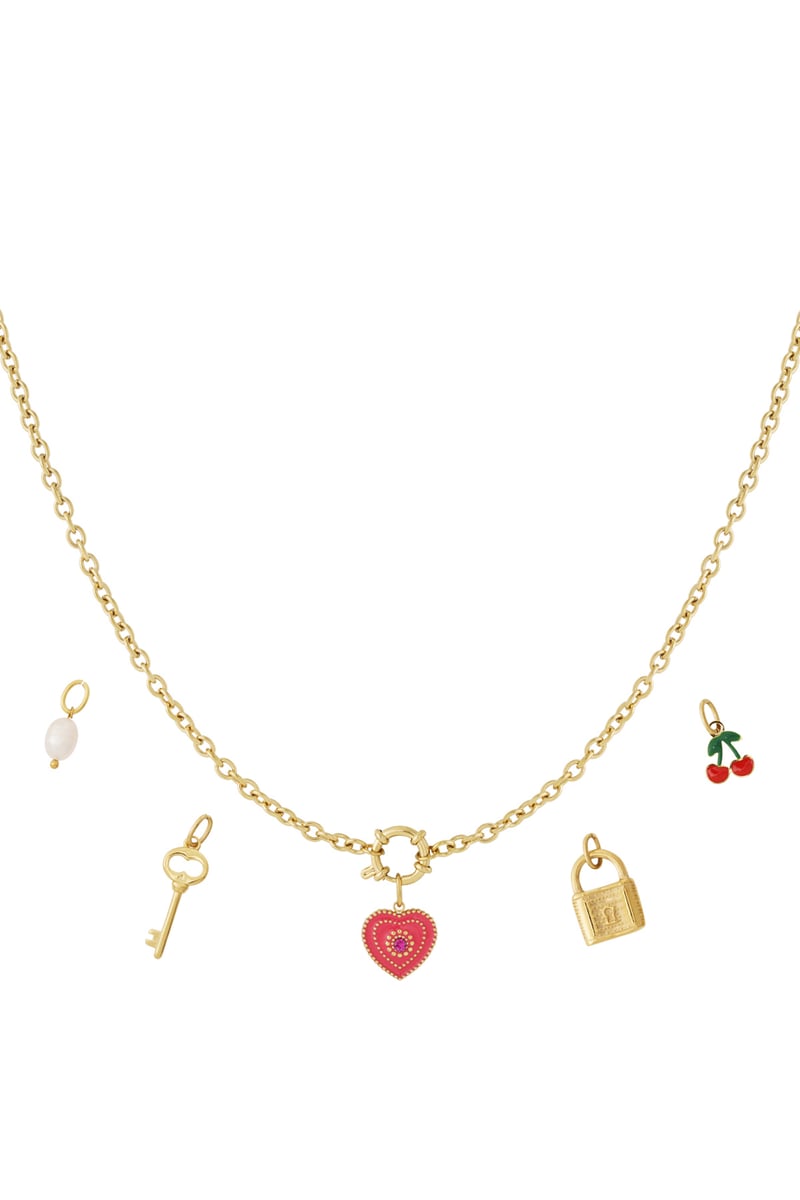 Gouden Heart Key Ketting – 14K Verguld RVS (40 + 5 cm)
