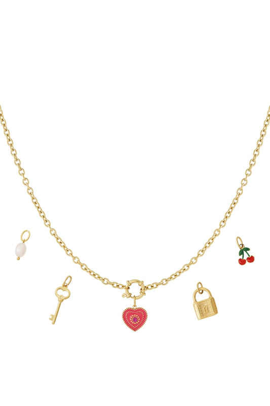 Gouden Heart Key Ketting – 14K Verguld RVS (40 + 5 cm)