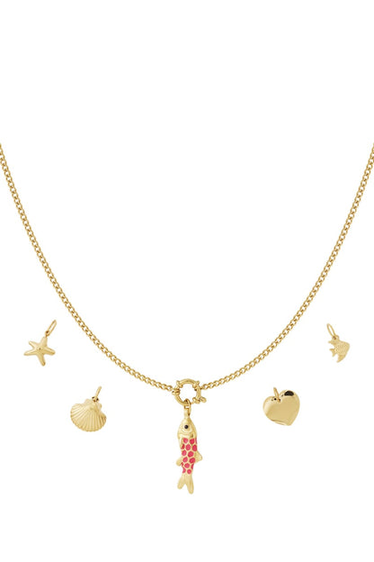 Gouden Fish Ketting – 14K Verguld RVS (40 + 5 cm)