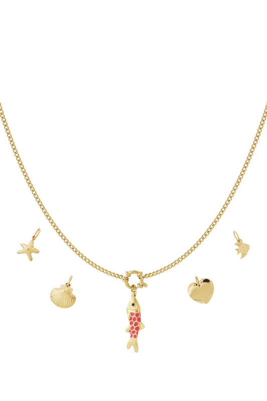 Gouden Fish Ketting – 14K Verguld RVS (40 + 5 cm)
