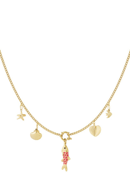Gouden Fish Ketting – 14K Verguld RVS (40 + 5 cm)