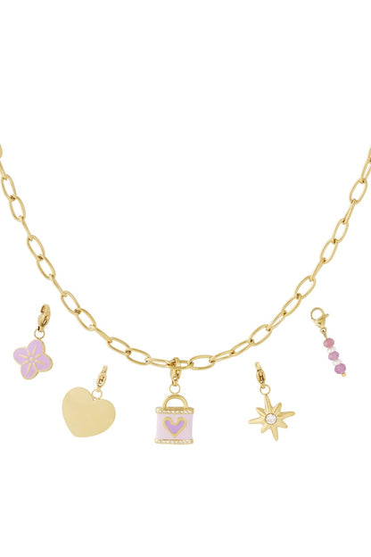 Gouden Love Box Ketting – 14K Verguld RVS (40 + 5 cm)