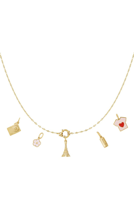 Gouden Eiffel Tower Ketting – 14K Verguld RVS (40 + 5 cm)