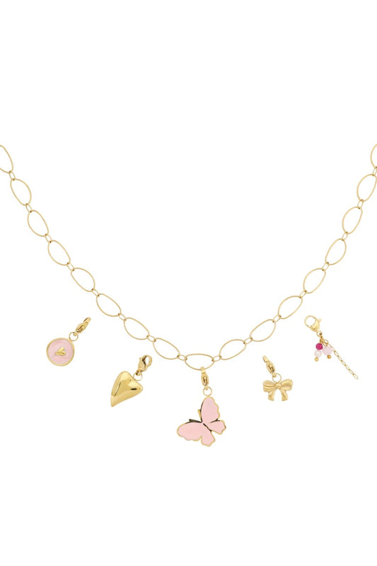 Gouden Butterfly Ketting – 14K Verguld RVS (40 + 5 cm)