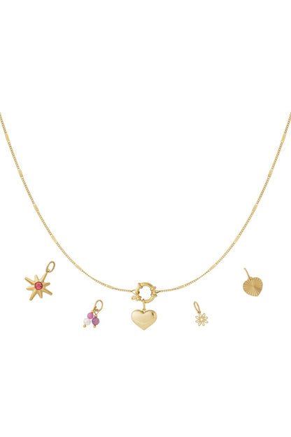 Gouden Mini Heart Ketting – 14K Verguld RVS (40 + 5 cm)