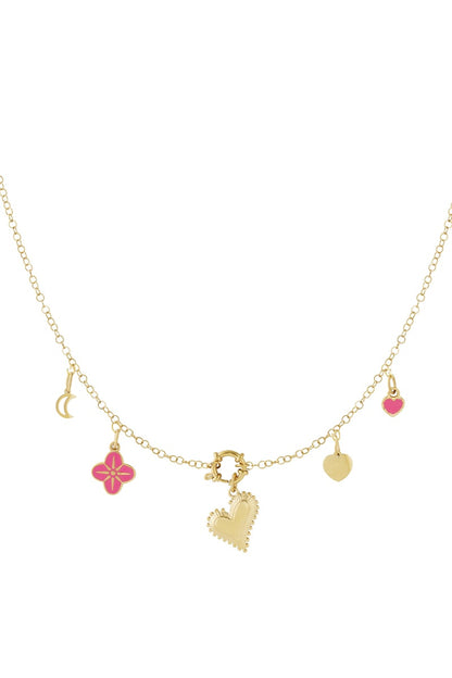 Gouden Chunky Heart Ketting – 14K Verguld RVS (40 + 5 cm)