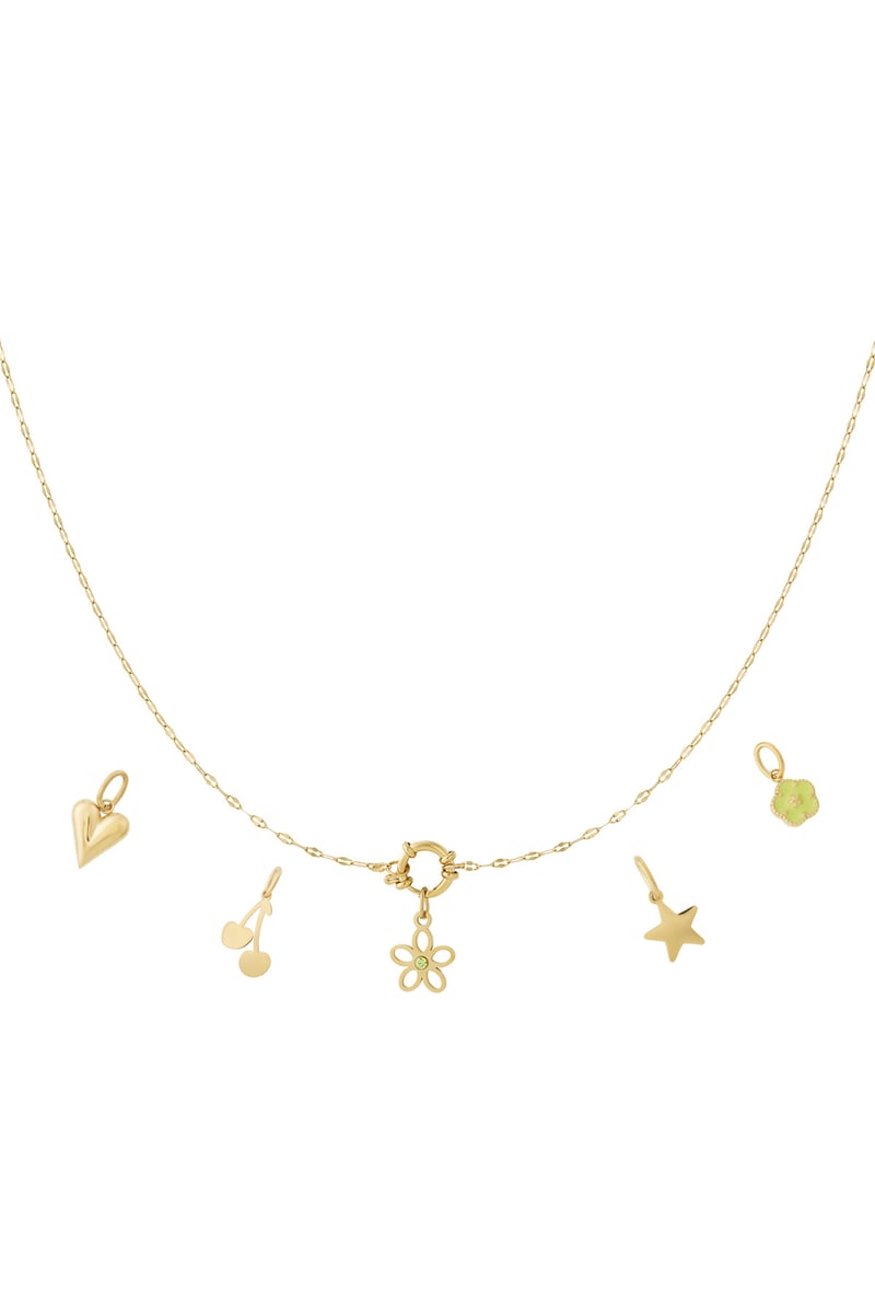 Gouden Detailled Flower Ketting – 14K Verguld RVS (40 + 5 cm)