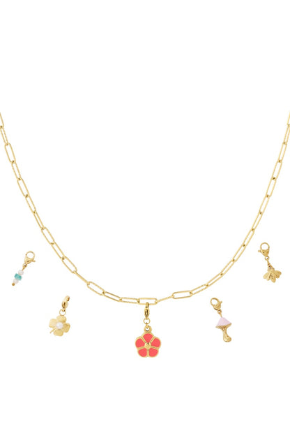 Gouden Flower Ketting – 14K Verguld RVS (40 + 5 cm)