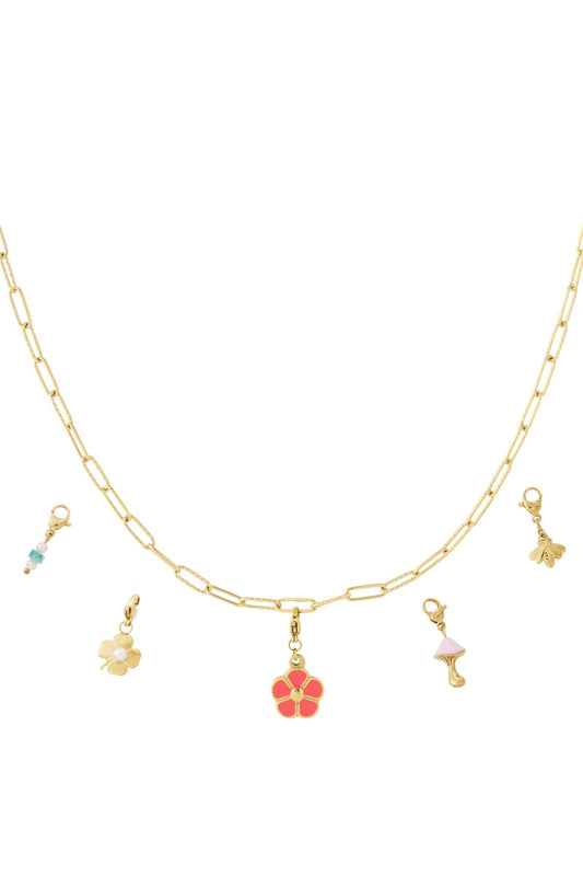 Gouden Flower Ketting – 14K Verguld RVS (40 + 5 cm)
