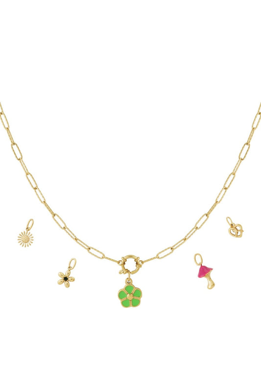 Gouden Clover Ketting – 14K Verguld RVS (40 + 5 cm)
