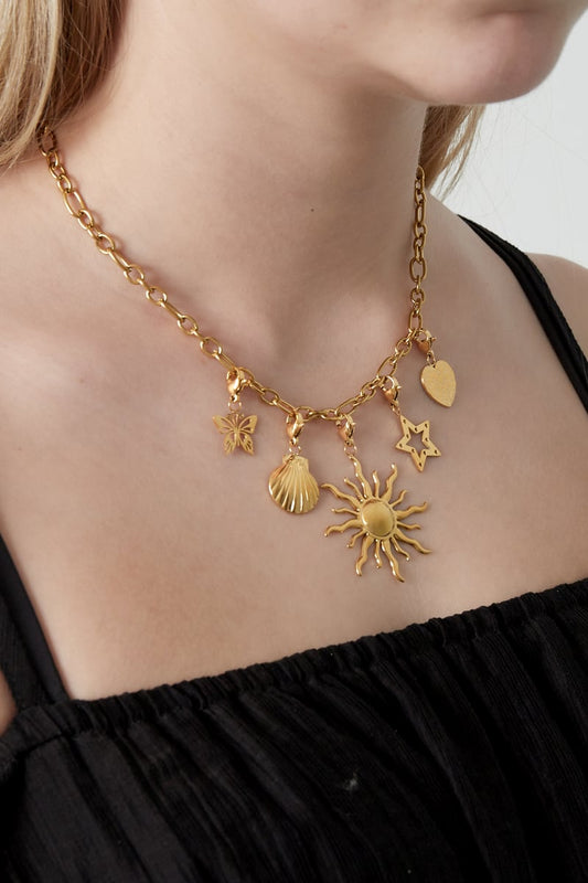 Gouden Sunny Ketting – 14K Verguld RVS (40 + 5 cm)