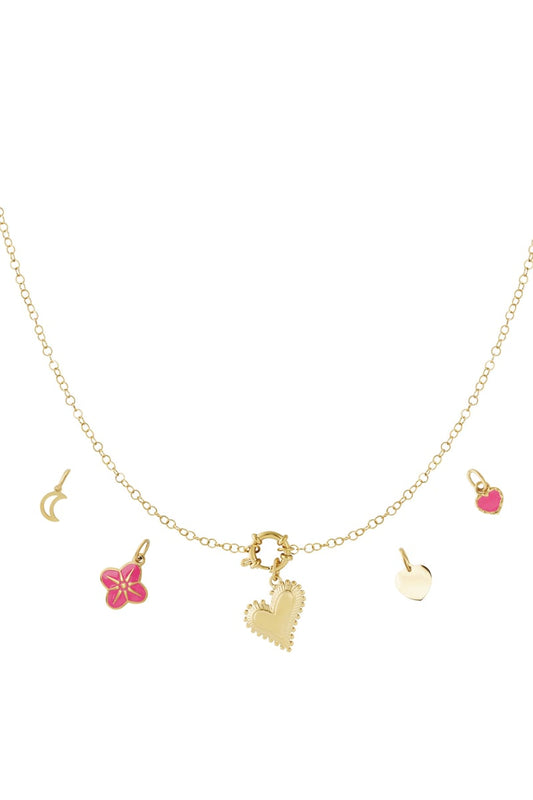 Gouden Chunky Heart Ketting – 14K Verguld RVS (40 + 5 cm)