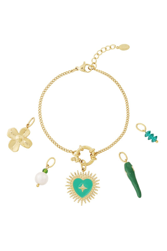 Gouden Green Heart Armband