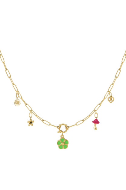 Gouden Clover Ketting – 14K Verguld RVS (40 + 5 cm)