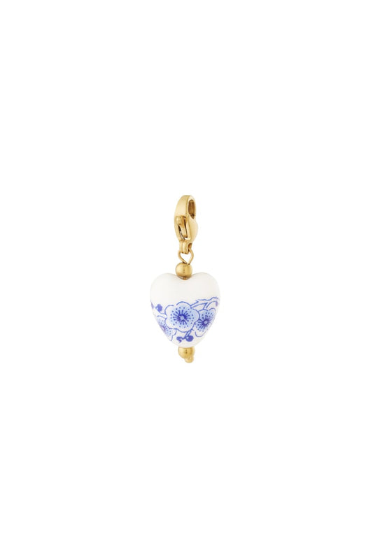 Blauw Hart Bedel – RVS Sieraad Charm