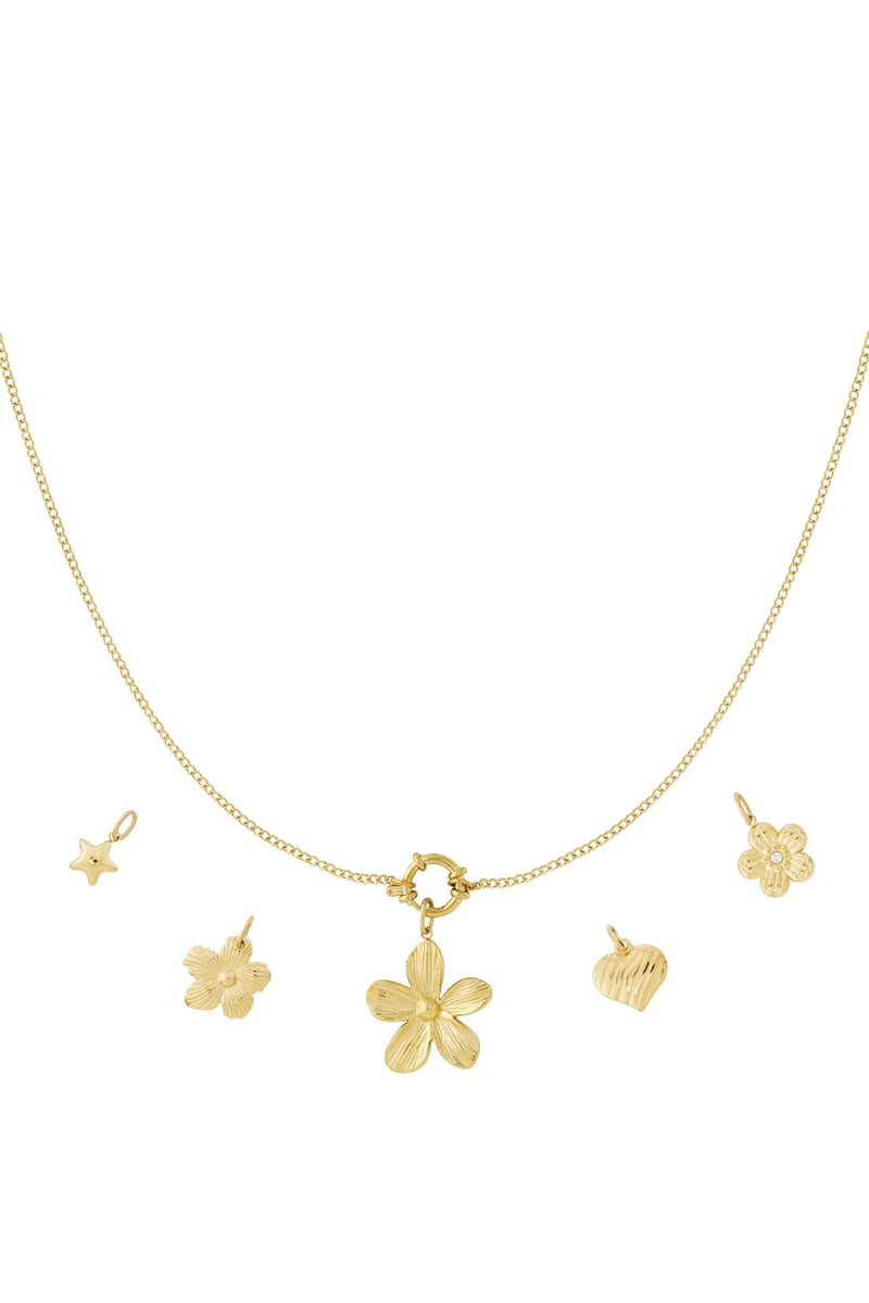 Gouden Flower Ketting – 14K Verguld RVS (40 + 5 cm)