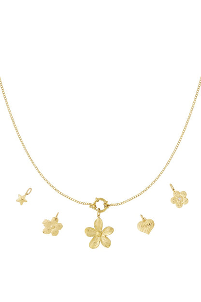 Gouden Flower Ketting – 14K Verguld RVS (40 + 5 cm)