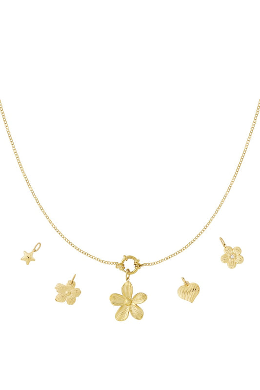 Gouden Flower Ketting – 14K Verguld RVS (40 + 5 cm)