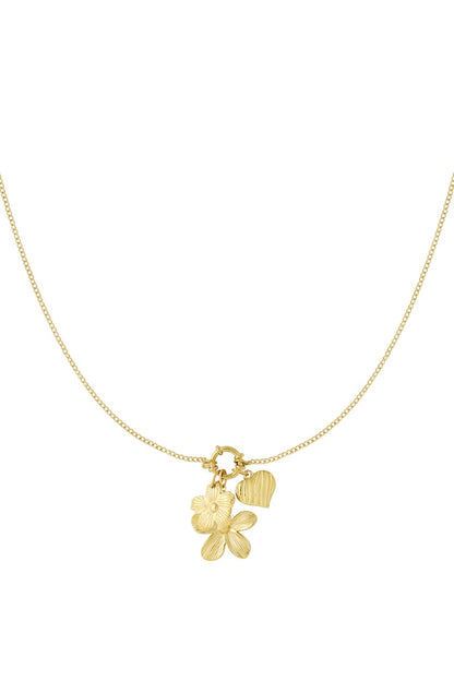 Gouden Flower Ketting – 14K Verguld RVS (40 + 5 cm)